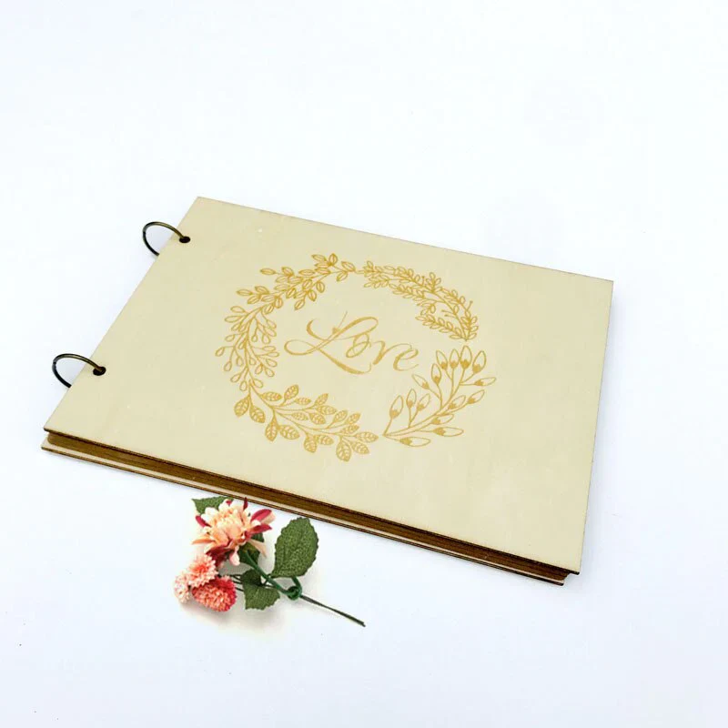 HULIANFU New Wooden Wedding Guestbook Reception Book Sign-in Book Personalized Mr. and Mrs. Photo Frame Wedding Decoration Supplies - Deanwangkt