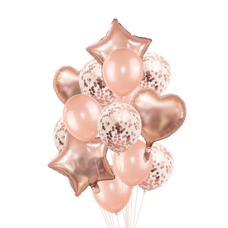 HULIANFU Rose Gold Wedding Birthday Party Balloons Happy Birthday Letter Foil Balloon Baby Shower Anniversary Event Party Decor Supplies - Deanwangkt