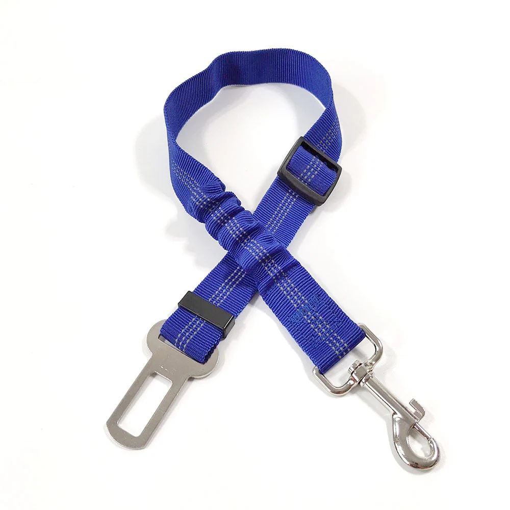 HULIANFU Pet Supplies Car Seat Belt Dog Seat Belt Dog Leash Vehicle Belt Adjustable Cushioning Elastic Reflective Safety Rope for Dog Cat - Deanwangkt