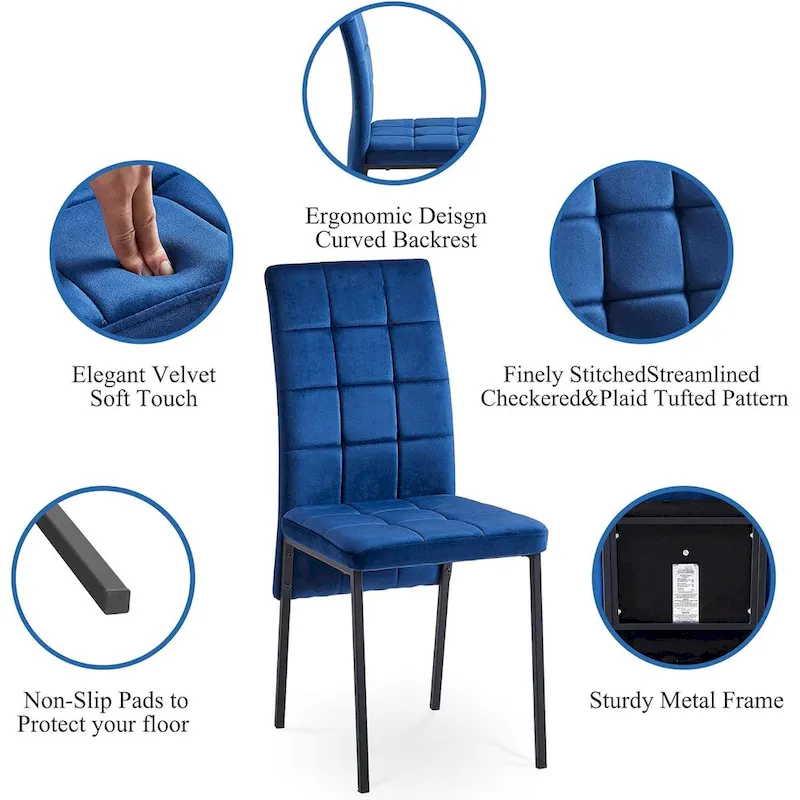 Howtai Upholstered Velvet Dining Chair High Back