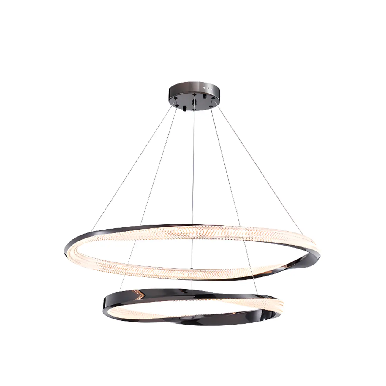 Modern LED Stylish Metal Black Circle Ring Chandelier