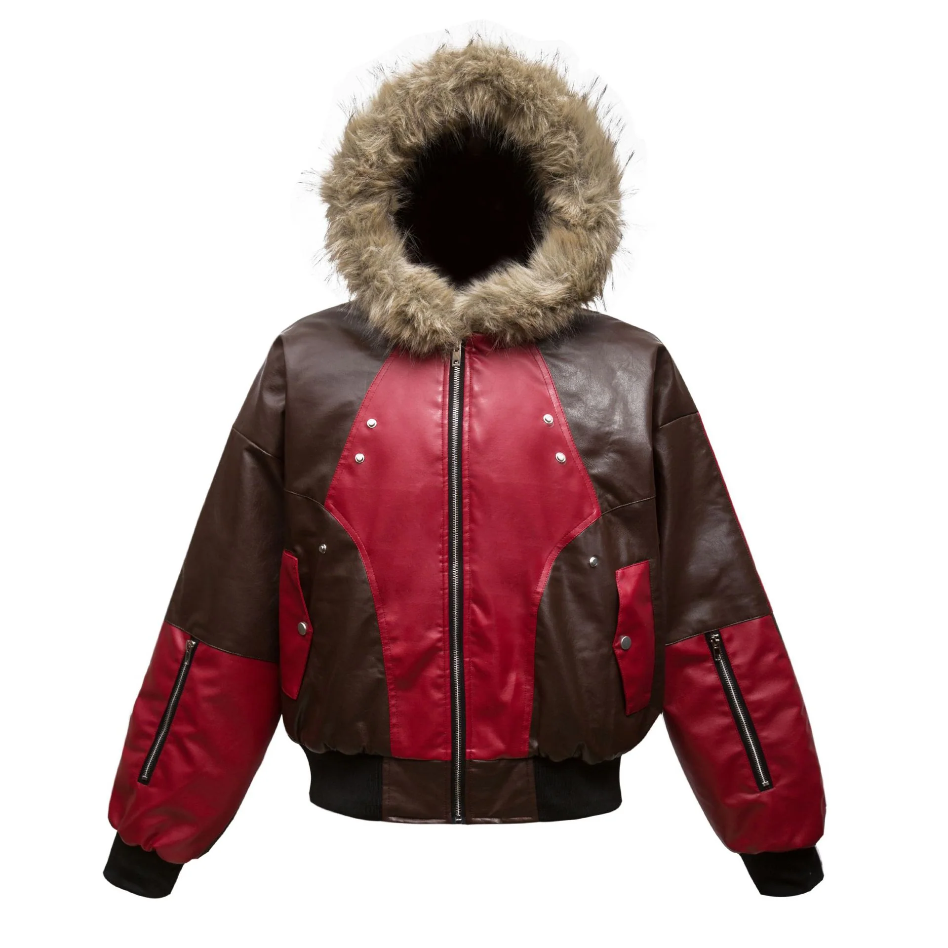 A79B n retro popular winter trend coat splicing color matching thickened men's thermal hooded seat mountain carving cotton suit - Deanwangkt