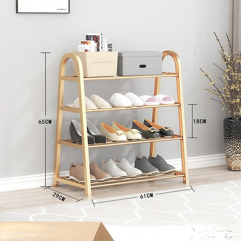 HULIANFU Shoe rack creative light luxury wind dust-proof storage shoe rack dormitory stainless steel - Deanwangkt