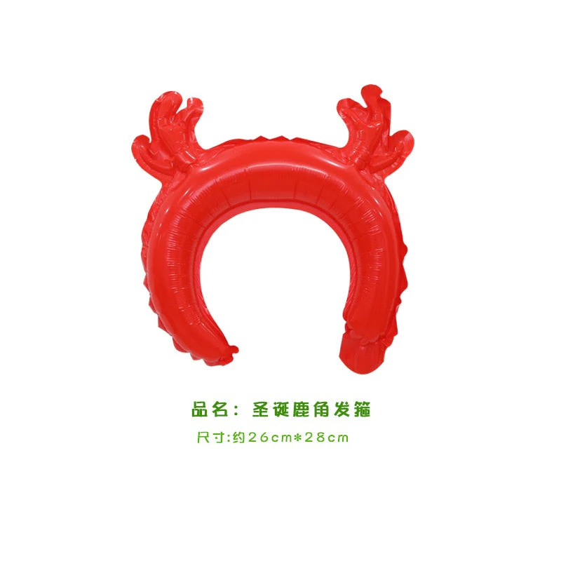 HULIANFU 2026  5pcs Christmas Hair Band Foil Inflate Balloons Santa Claus Snowman Headbands Balloon Kids Christmas Gifts Toys Balloon Balls - Deanwangkt