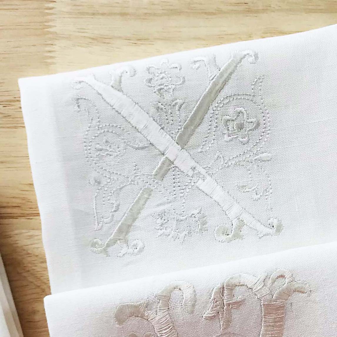 HULIANFU Letters Embroidery  Table Napkin  White Wedding Party Holiday  Decorative  Towel  Rectangular  Hand Towels - Deanwangkt