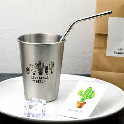 HULIANFU NorthernEurope Ins Industry Style 304 Stainless Steel Spray Paint Beer Cup Cold Water Drinks Cup Household Office Use Gargle Cup - Deanwangkt