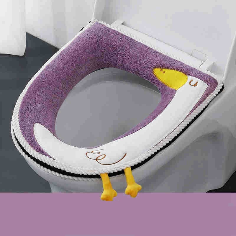 HULIANFU NEW Hot Sale Comfortable cartoon bathroom Toilet Seat Cover Winter Toilet Cover Household Closestool Mat Seat Case Lid Cover - Deanwangkt
