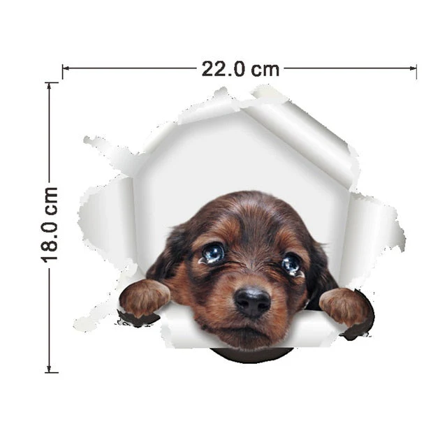 HULIANFU 2026  3D Lovely Pet Self-adhesive Wallpaper Children Living Room Bathroom Toilet Decals Mural Tattoo - Deanwangkt