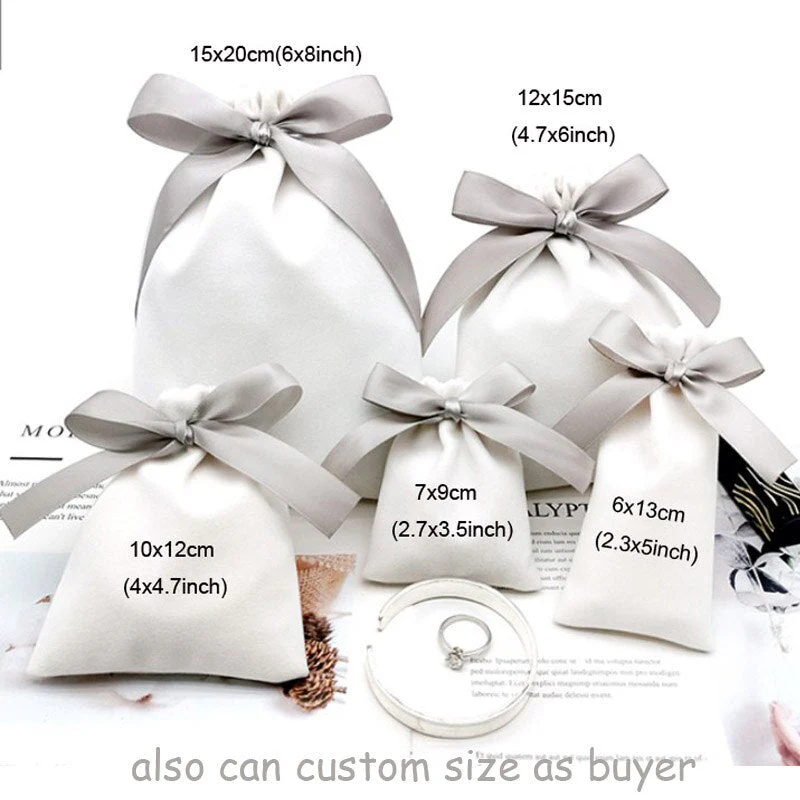 HULIANFU Velvet Gift Bags Jewelry Ribbon Sack 7x9cm 10x12cm 12x15cm pack of 50 Eyelashes Makeup Lipstick Drawstring Pouches - Deanwangkt