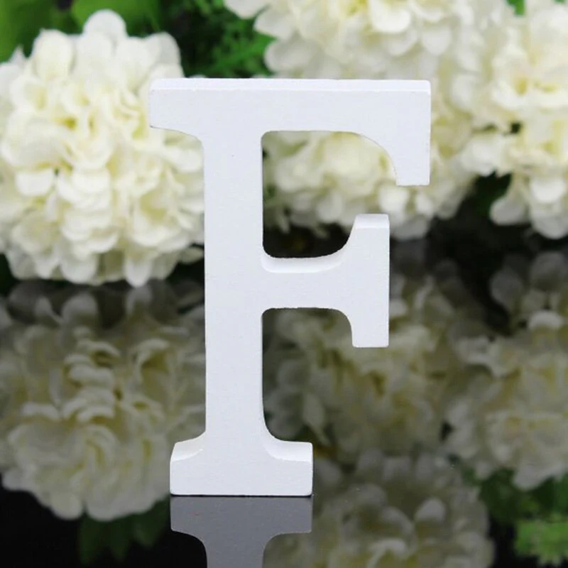 HULIANFU White Wood Letter Alphabet DIY Personalised Name Design Art Crafts Free Standing Xmas Birthday Wedding Party Home Decoration - Deanwangkt