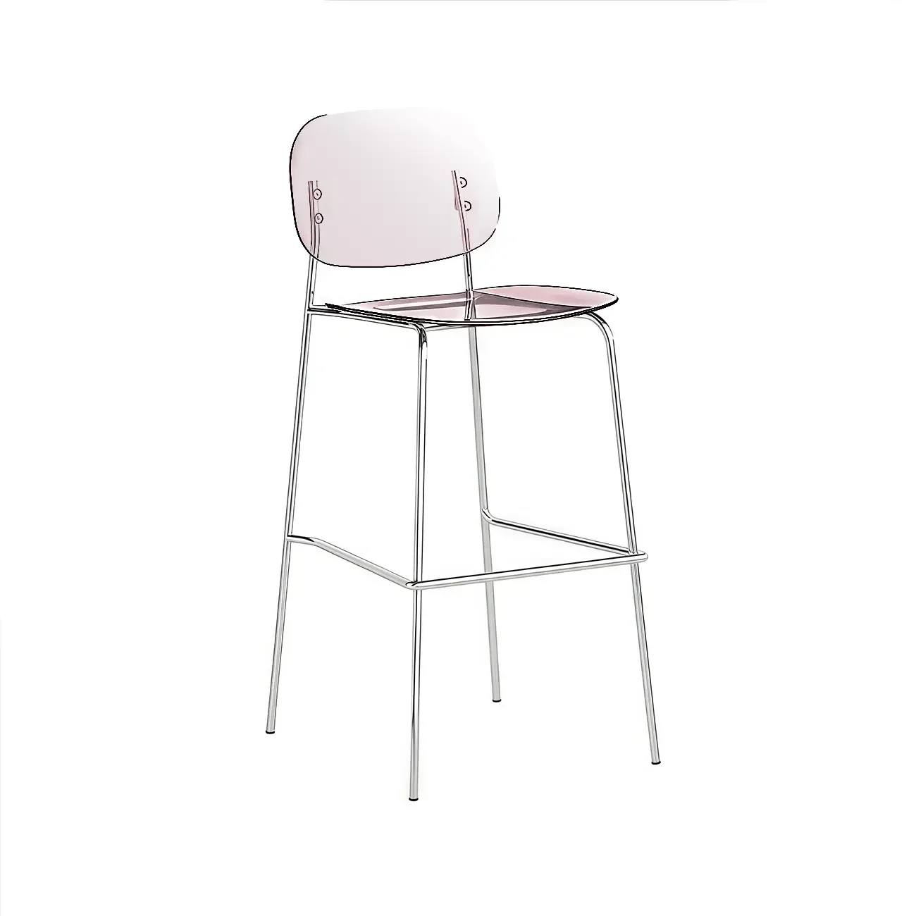 Modern Metal Counter Height Acrylic Bar Stools