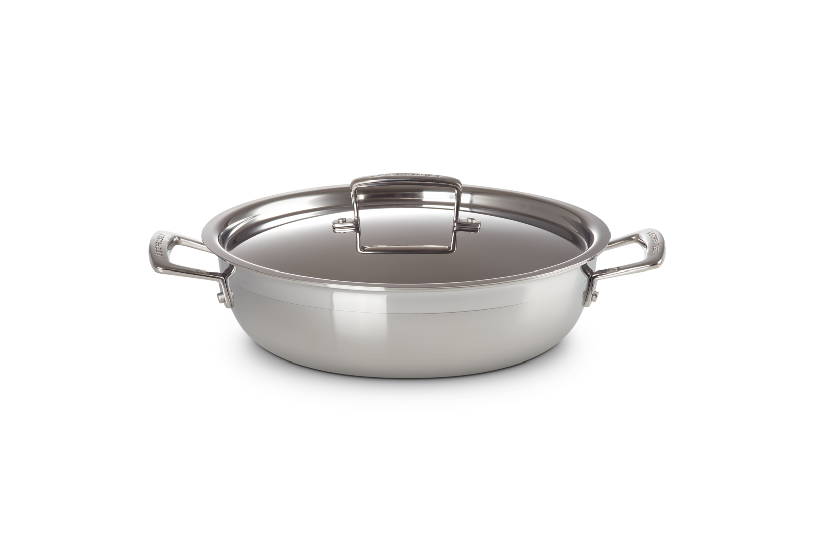3-ply Stainless Steel Shallow Casserole with Lid