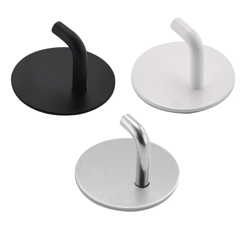 HULIANFU Wall Hook Storage Hanger 304 Stainless Steel Wall Hook Self-adhesive Towel Key Umbrella Hanger Hook for Kitchen Bathroom - Deanwangkt