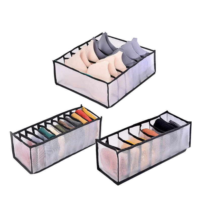 HULIANFU Underwear Bra Organizer Storage Box Drawer Closet Organizers Divider Boxes For Underwear Scarves Socks Bra - Deanwangkt