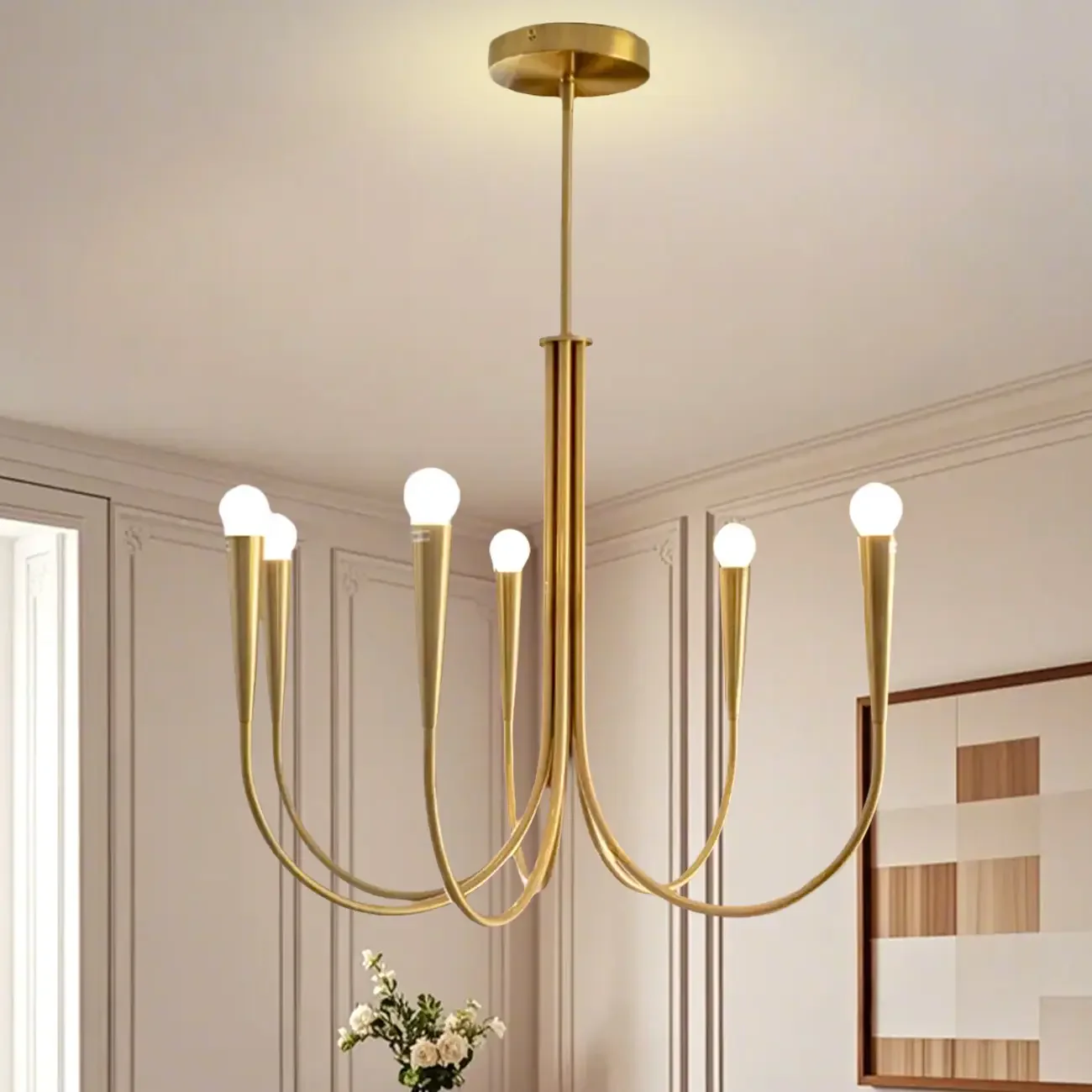 Mid-Century Branch Ceiling Chandelier with Adjustable Height