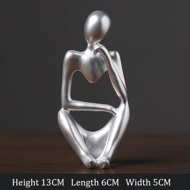 HULIANFU Thinker Statue Abstract Figure Sculpture Mini Character Statue Ornaments For Home Desktop Furnishings Home Decor Birthday Gift - Deanwangkt