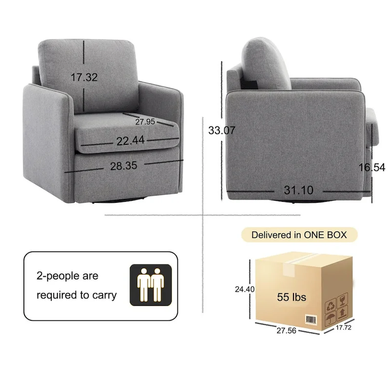 Linen Swivel Accent Chair