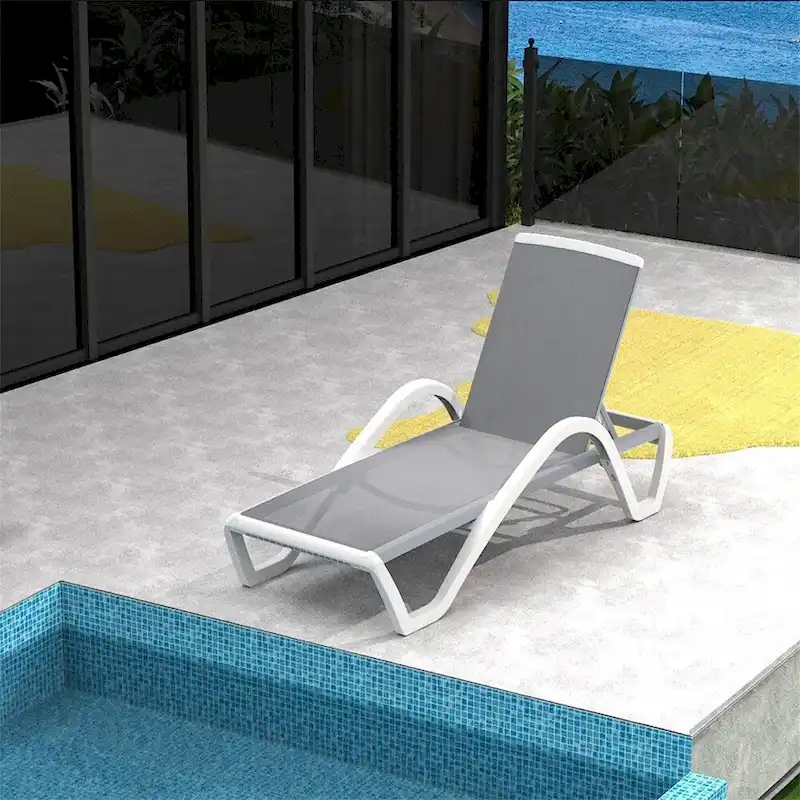 Adjustable Patio Aluminum Chaise Lounge Lounge Chairs with Arm