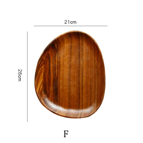 HULIANFU Whole Wood lovesickness Wood Irregular Oval Solid Wood Pan Plate Fruit Dishes Saucer Tea Tray Dessert Dinner Plate Tableware Set - Deanwangkt