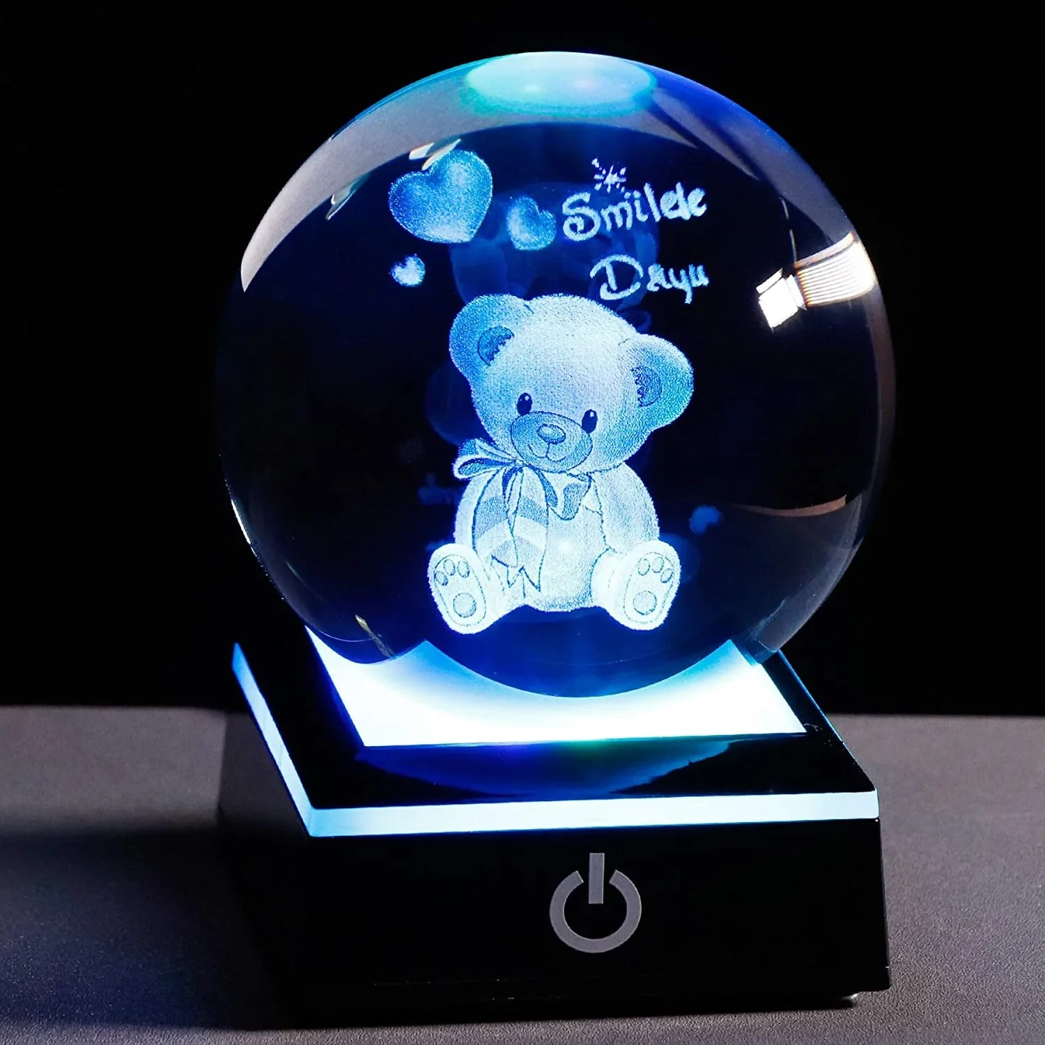 HULIANFU New 80mm K9 Crystal Solar System Planet Globe 3D Laser Engraved Sun System Ball with Touch Switch LED Light Base Astronomy Gifts - Deanwangkt