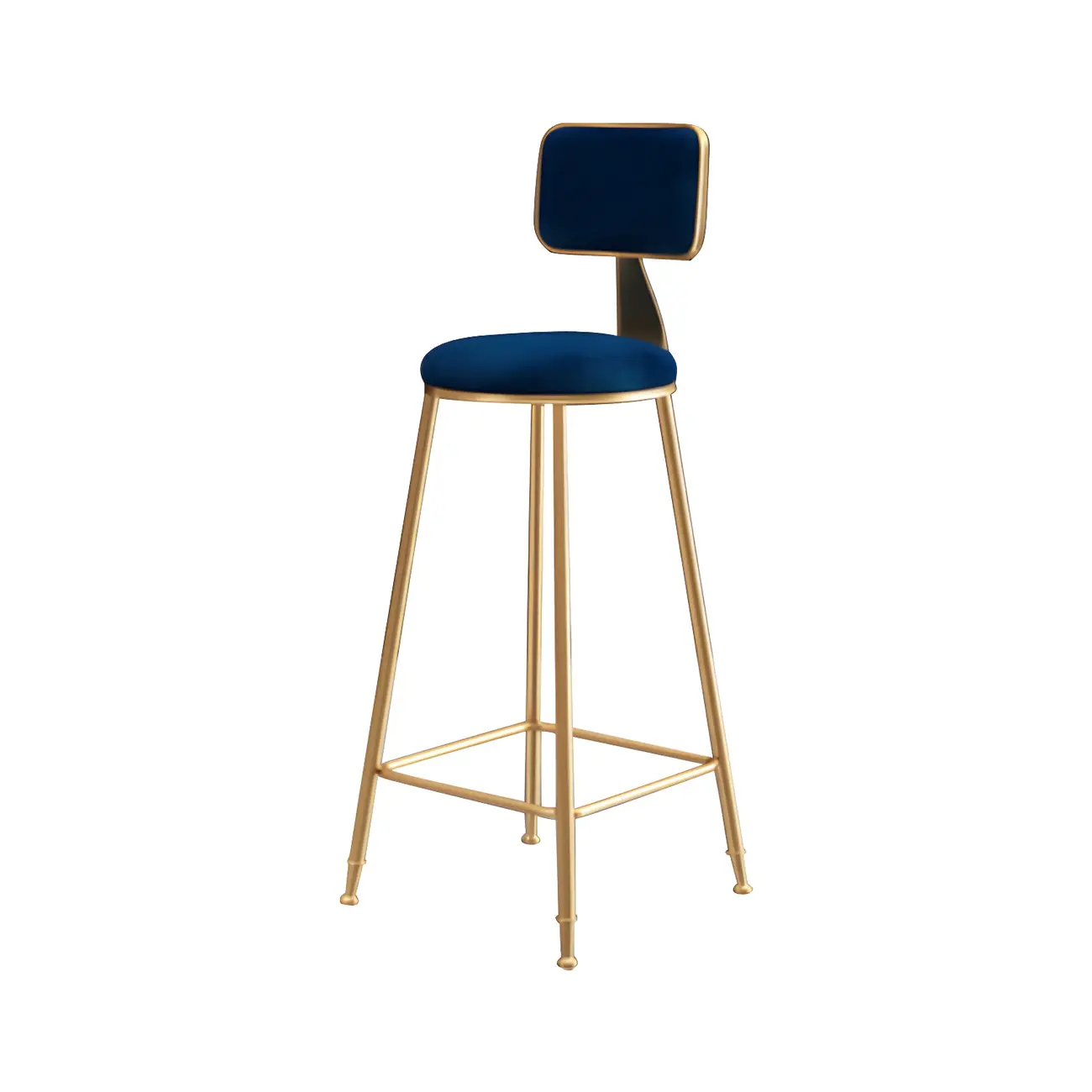 Round Velvet Upholstered Counter Bar Stools