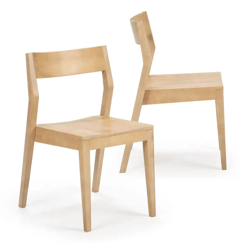 Plank and Beam Modern Solid Wood Dining Chair - Set of 2