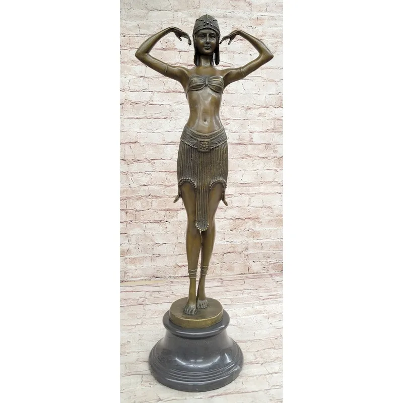 Illusion Of Virtue Art Deco Bronze Sculpture Statue By Demetre Chiparus