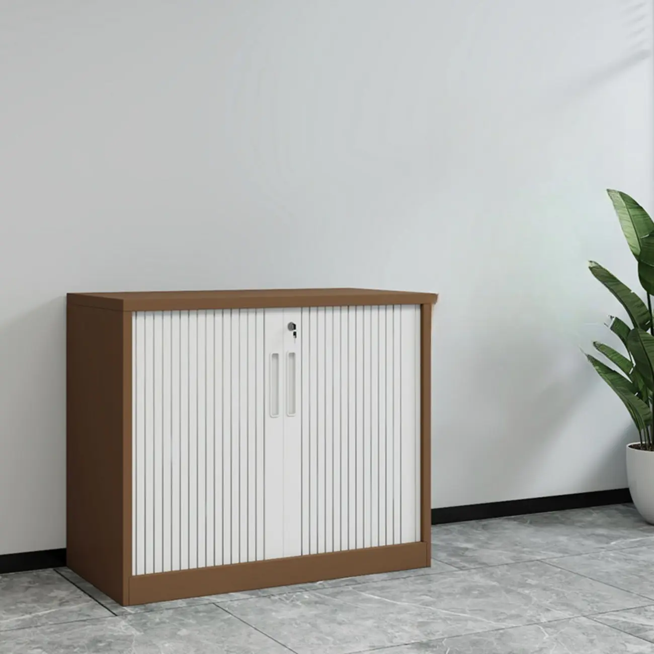 Modern Steel Sliding Door Lockable Office Storage Cabinet