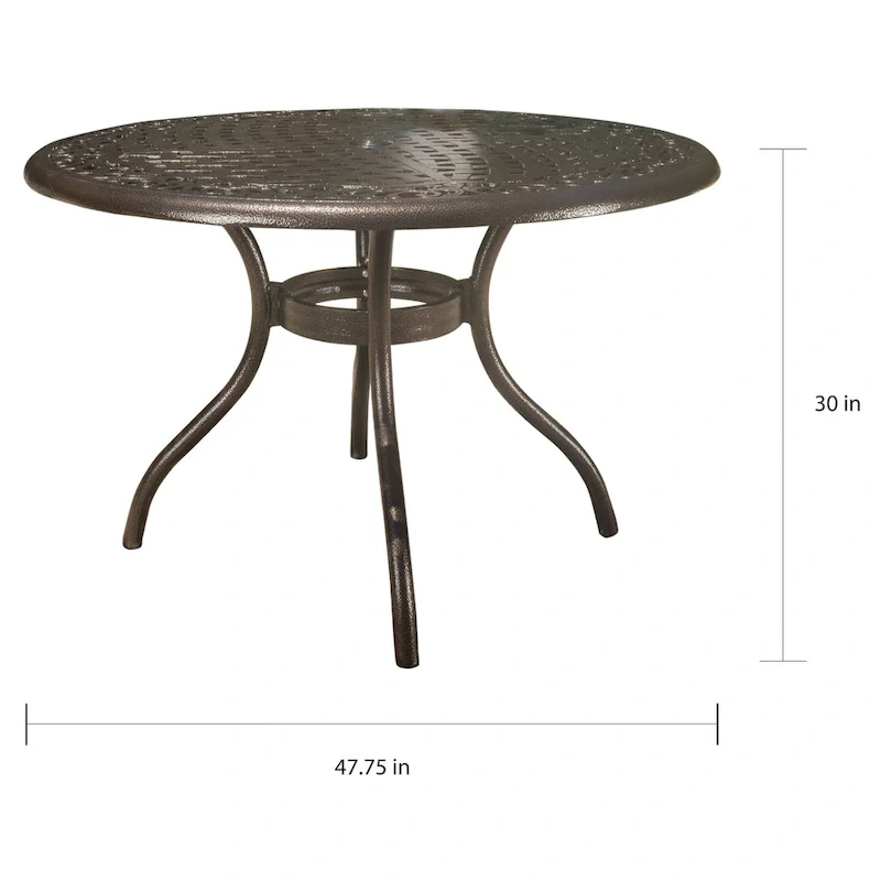 Hallandale Round Aluminum Bronze Dining Table by Christopher Knight Home