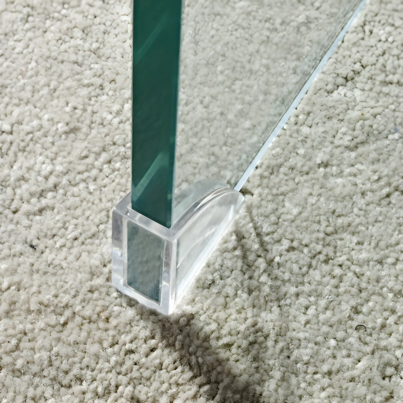 Stylish Clear Glass Nightstand with Open Shelf