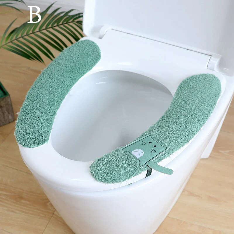 HULIANFU Universal Toilet Seat Stickers With Handles Cartoon Toilet Cushion Pad Washable Household Bathroom Lid Cover Pad Cushion Mat - Deanwangkt
