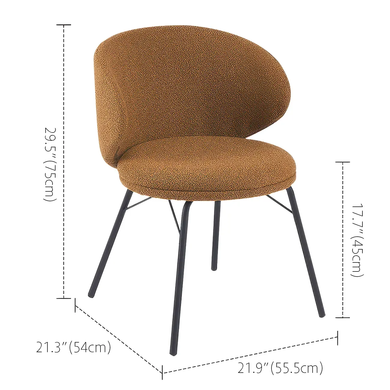 Modern Leathaire Upholstered Metal Leg Dining Chair