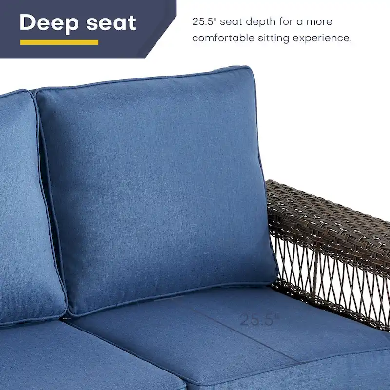 Gymojoy 3 Peices Patio Chairs with Coffee Table - Brown