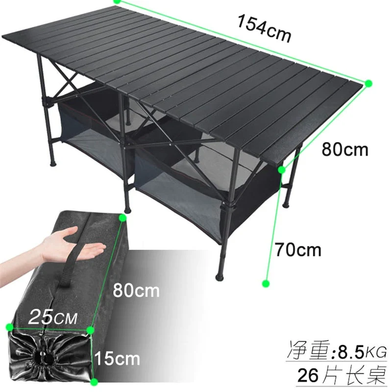 HULIANFU New Outdoor Folding Table Chair Camping Aluminium Alloy BBQ Picnic Table Waterproof Durable Folding Table Desk - Deanwangkt