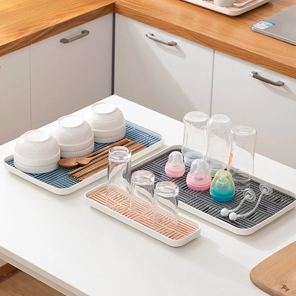 HULIANFU Sink Soap Organzier Rack Plastic Bathroom Storage Trays Sponge Holder Tableware Drain Storage Dish Kitchen Storage Accessories - Deanwangkt