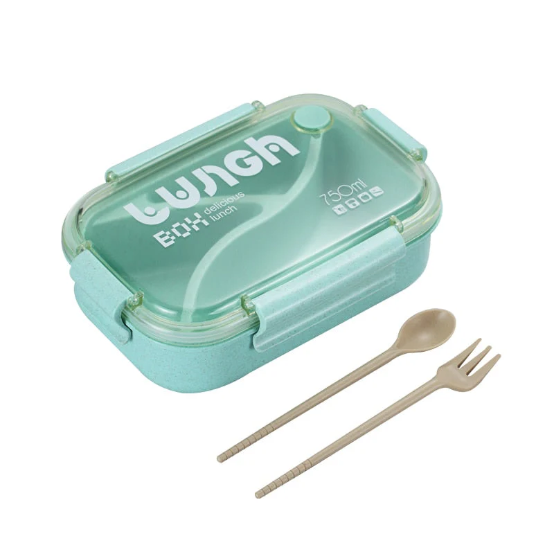HULIANFU TUUTH Microwave Lunch Box Wheat Straw Bento Box 750ML BPA Free Food Storage Container with Soup Cup - Deanwangkt