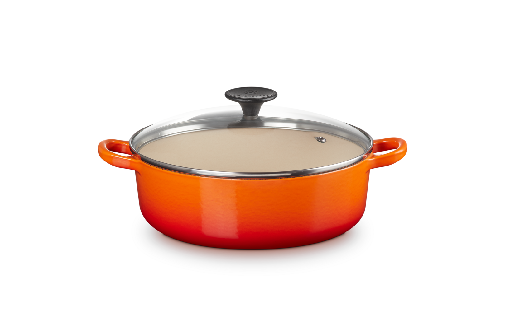 Cast Iron Risotto Pot with Glass Lid and Phenolic Knob