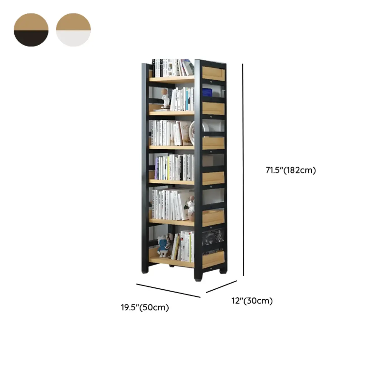 Modish Multi-Layer Open Back Wooden Tall Bookshelves