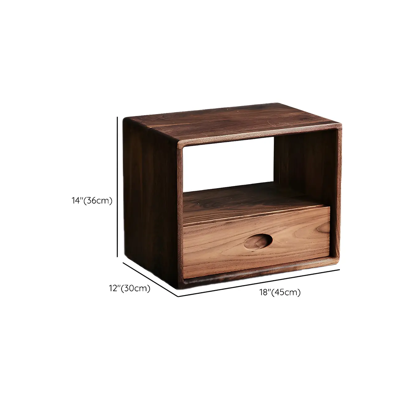 Mid-century Modern Brown Wood Cube Open Back Bookcase