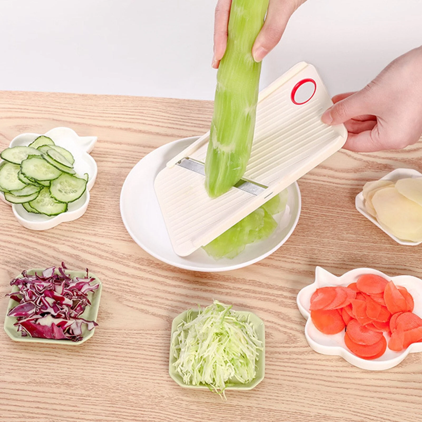 HULIANFU Manual Vegetable Slicer Stainless Steel Portable Kitchen Shredder Potato Cabbage Cutter Grate Multi-Purpose Home Kitchen Tool - Deanwangkt