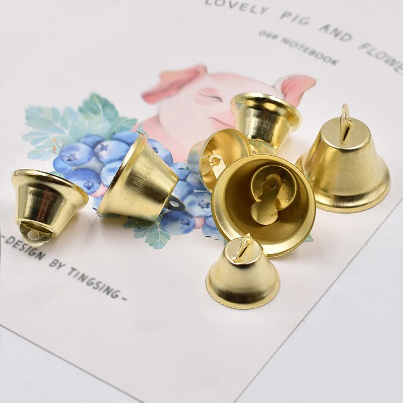 HULIANFU  50Pcs Gold Metal Bells Christmas Jingle Bell Ornaments Xmas Tree Decoration DIY Handmade Crafts Wedding Christmas Decor - Deanwangkt