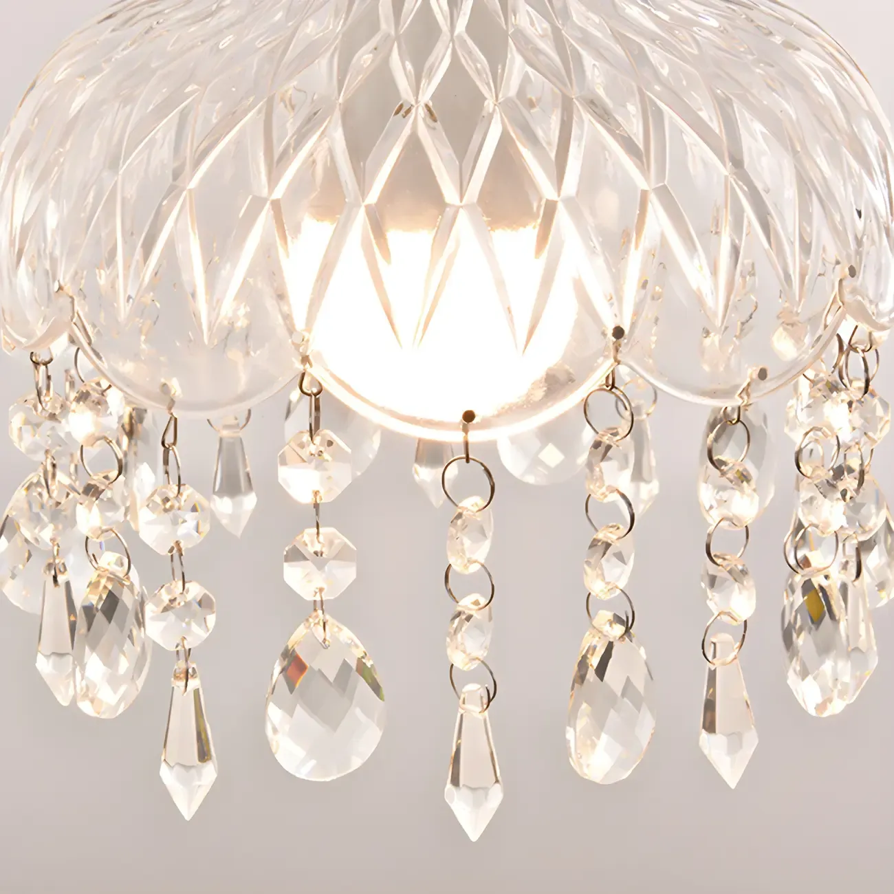 Elegant Glass-Crystal Gold Island Pendant Lights