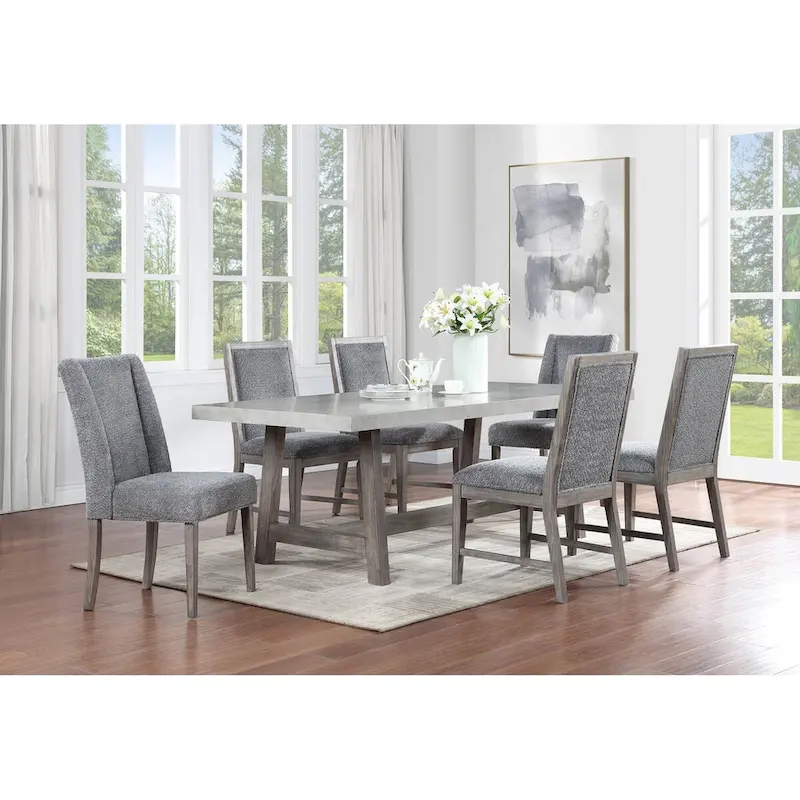 Corktown Faux Concrete 7pc Dining Set