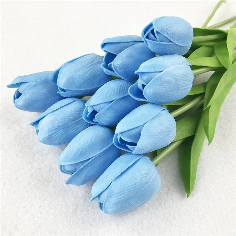 HULIANFU 2026  10PCS Artificial Flowers Garden Tulips Real Touch Flowers Tulip Bouquet Decor Mariage for Home Wedding Decorations Fake Flower - Deanwangkt