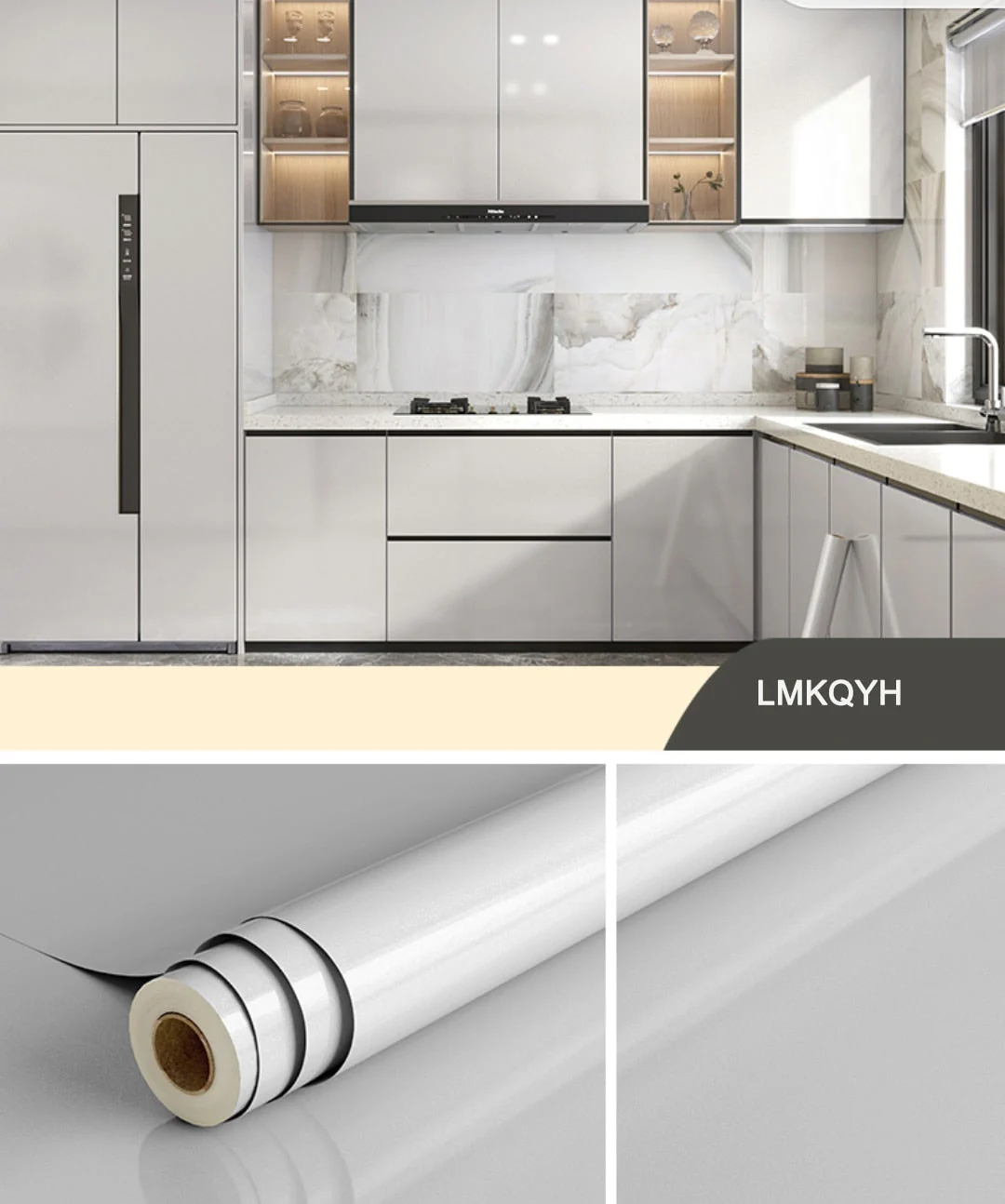HULIANFU 2026  Kitchen Oil-proof Transparent Film Thick Self Adhesive Waterproof Countertop Furniture Marble Wallpaper Bathroom Decor Stickers - Deanwangkt