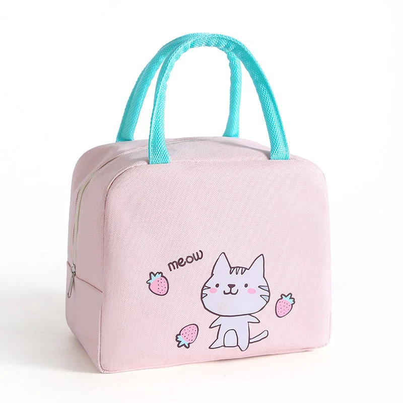 HULIANFU Portable Lunch Bag Lunch Box Thermal Insulated Canvas Tote Pouch Kids School Bento Portable Dinner Container Picnic Food Storage - Deanwangkt
