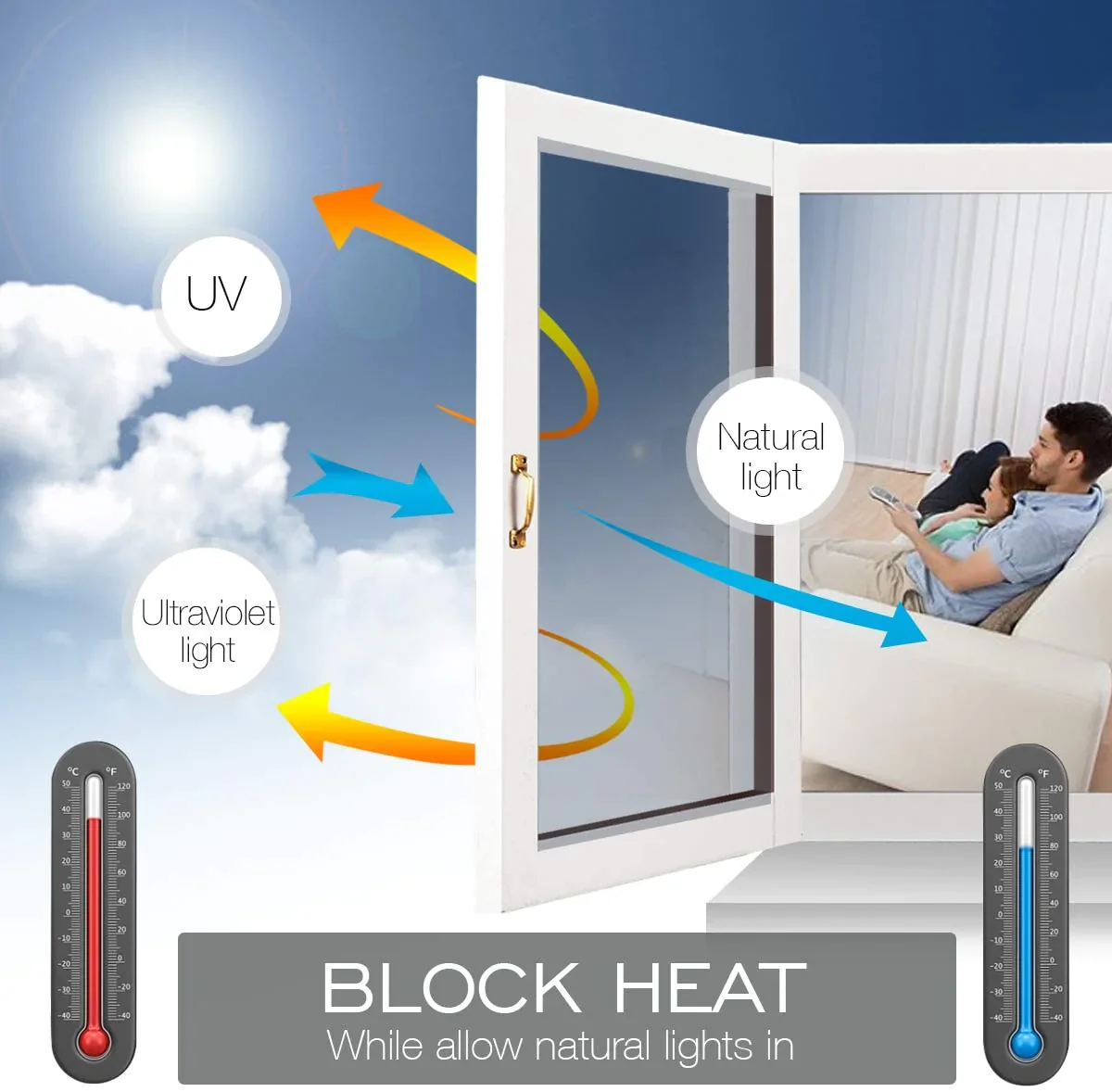 HULIANFU Multi-size One Way Mirror Window Film Privacy Sun Blocking Glass Sticker Heat Control Reflective Film Self Adhesive Window Tint - Deanwangkt