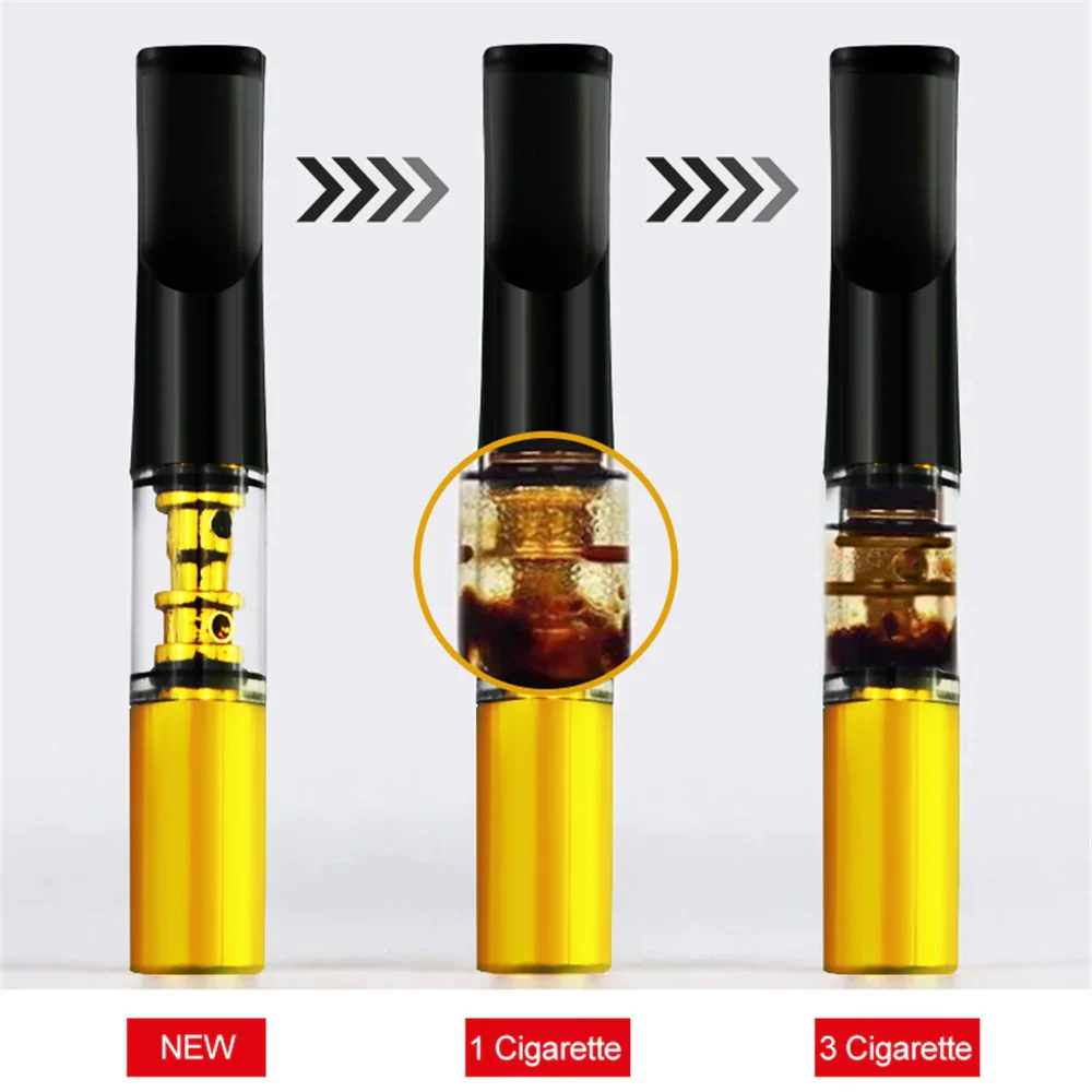 HULIANFU Mini Filtration Tobacco Tar Filter Cleanable Microfilter Cigarette Holder Recyclable Smoke Mouthpiece Filtration Smoking Gadgets - Deanwangkt