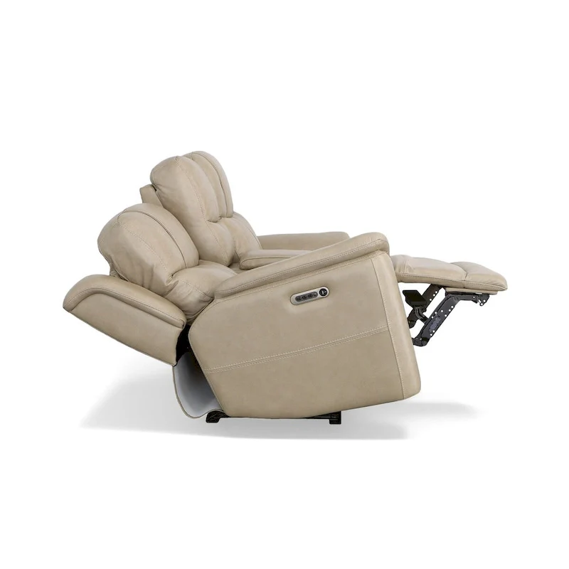 Crew Leather Power Reclining Zero Gravity Loveseat with Console, Power Headrests & Lumbar by Flexsteel