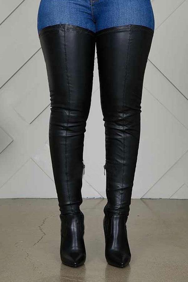 hulianfu Solid Color High Heels Modern Zip Through Boots - Deanwangkt